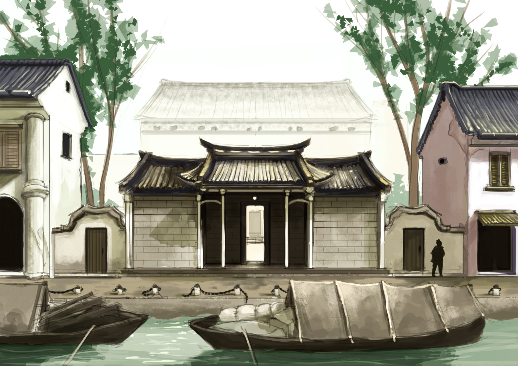 An artist's impression of Seah Eu Chin's Boat Quay House, commissioned and owned by Shawn Seah. 