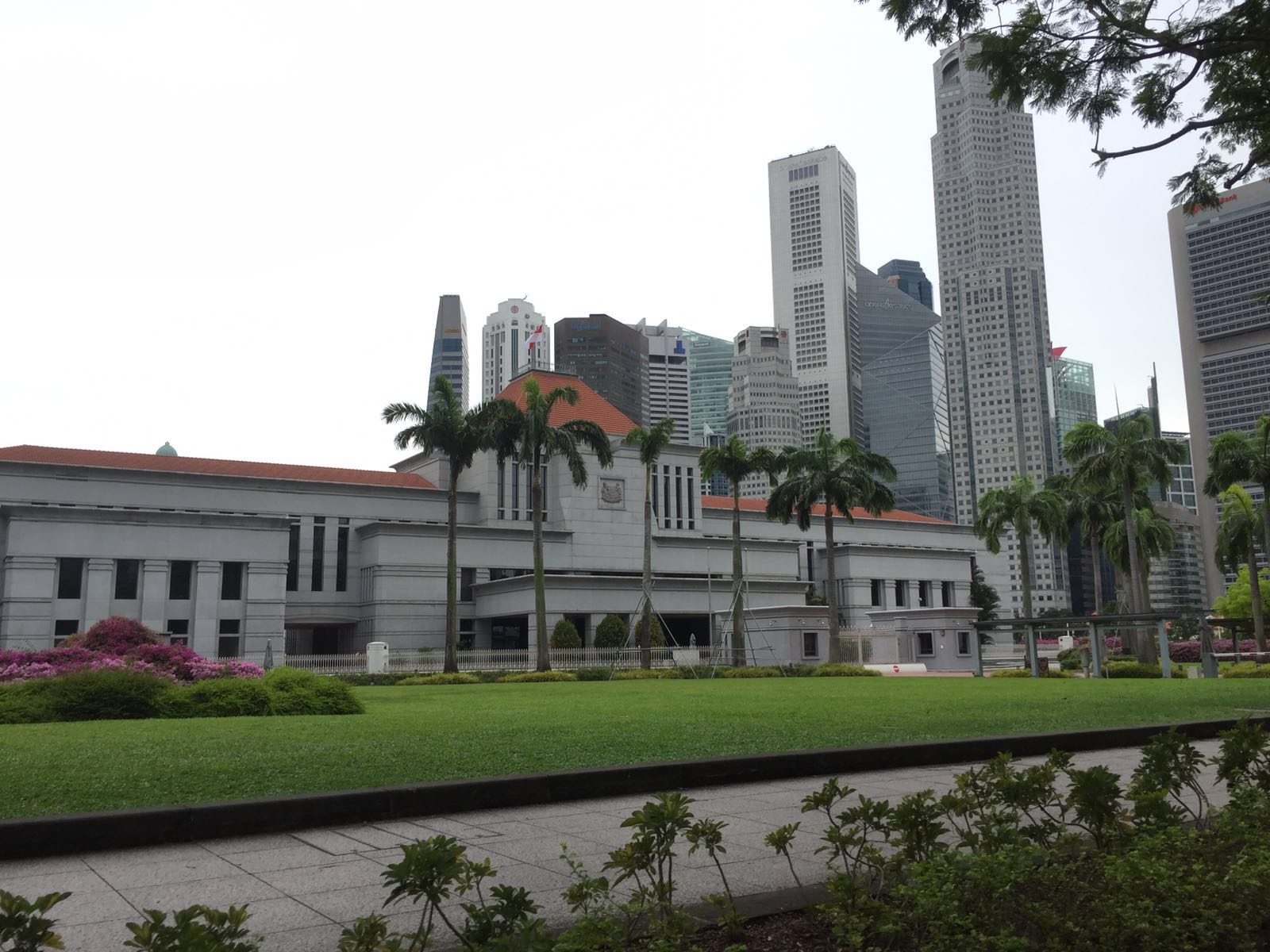 Seah Eu Chin's house used to stand here in this area, at this field in front of Singapore's Parliament House today.