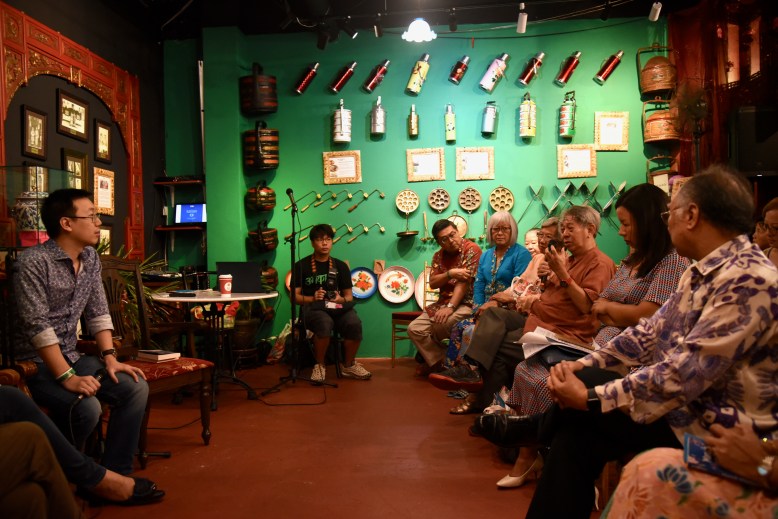 Shawn Seah addressing questions Baba Nyonya Festival